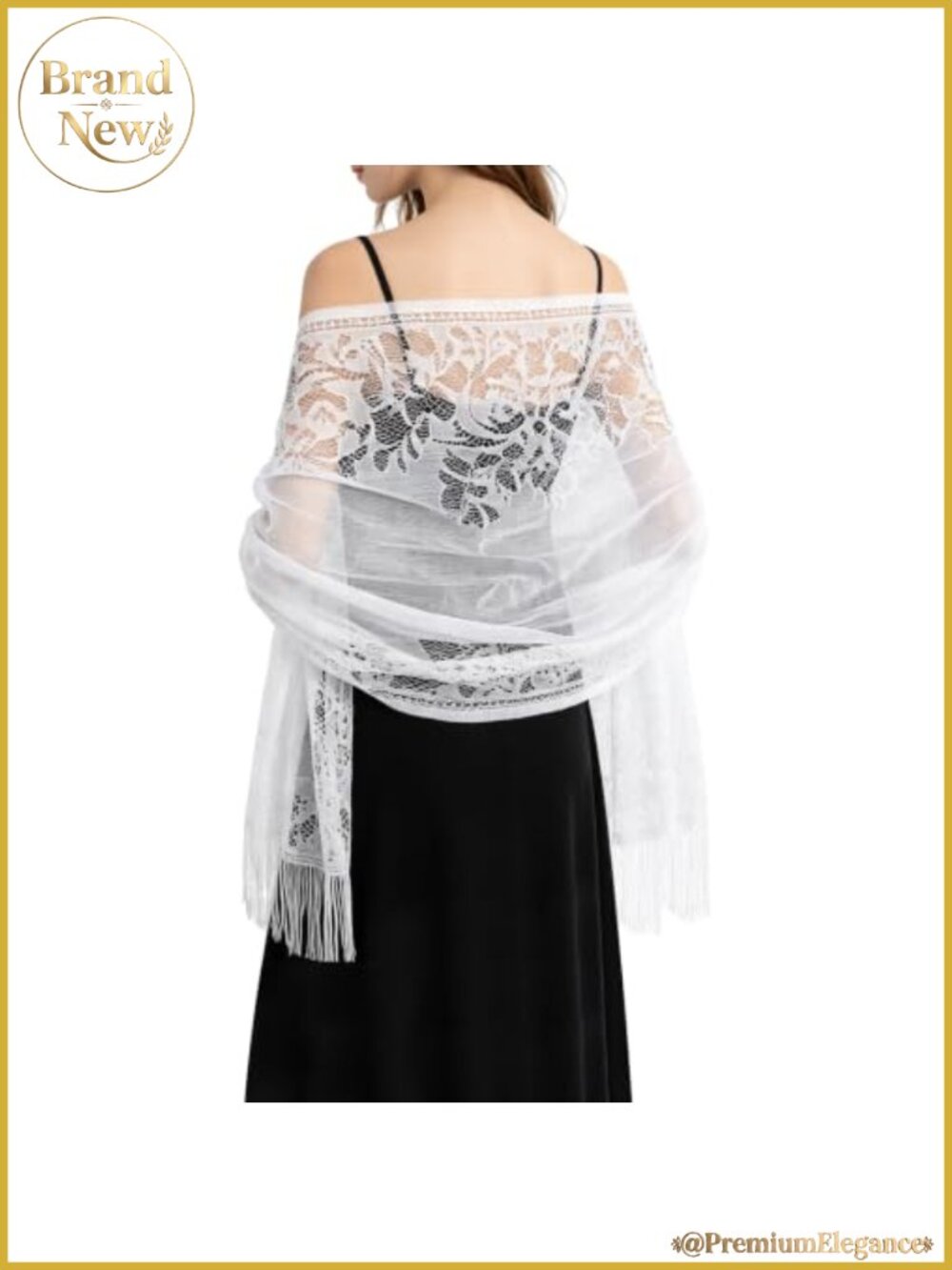 Lace Floral Shawl Wrap Sheer Scarf for Evening Dress